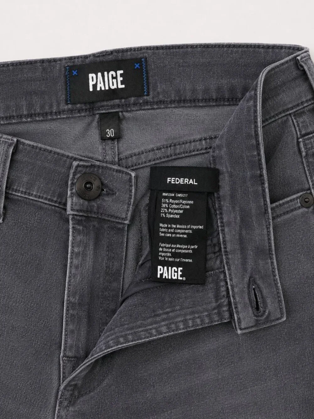 PAIGE Federal Men’s Jeans Size 30 Gray Charcoal Slim Straight